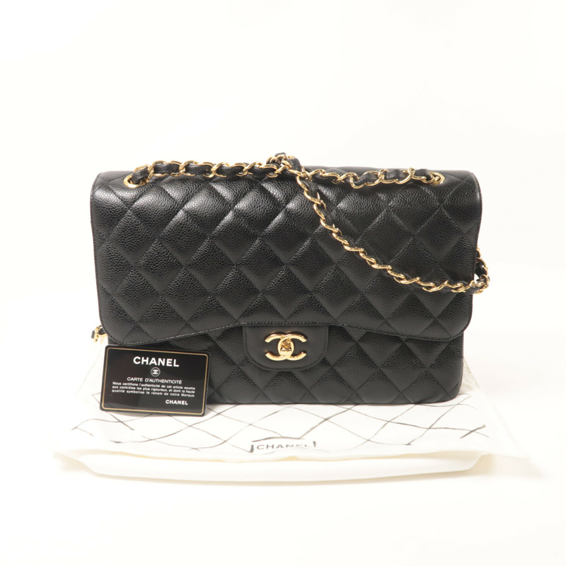 CHANEL 牛皮皮革Large Classic鏈帶肩背袋-10