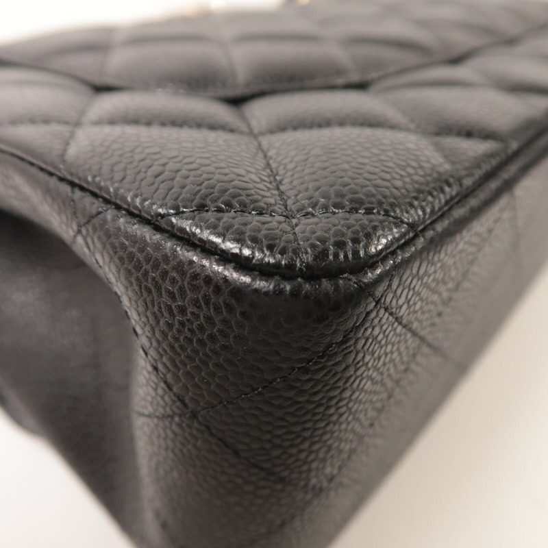 CHANEL 牛皮皮革Large Classic鏈帶肩背袋-13