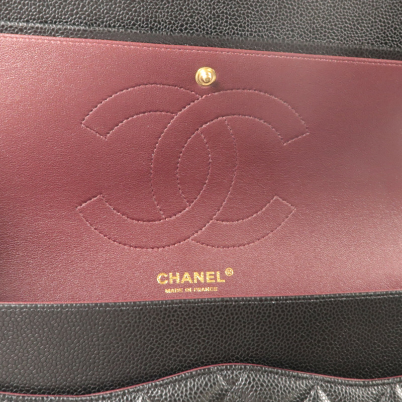CHANEL 牛皮皮革Large Classic鏈帶肩背袋-15