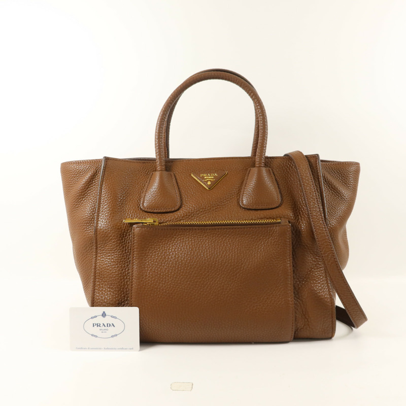 PRADA 牛皮皮革2 Way Shoulder手挽肩背兩用袋-9