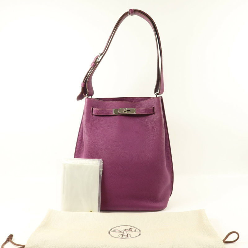 HERMES Clemence皮革So Kelly 22肩背袋Anemone-8