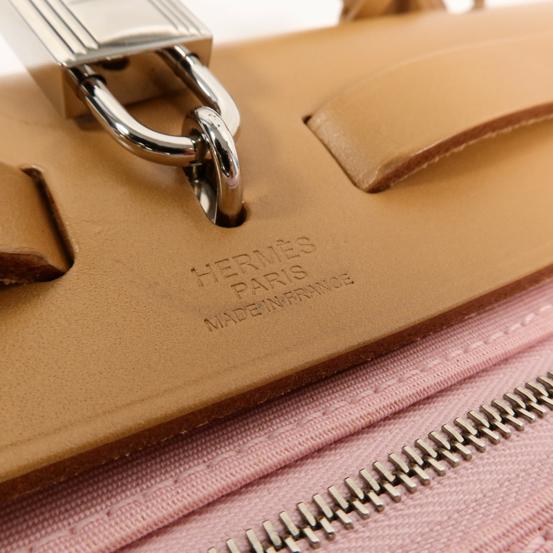 HERMES 帆布Herbag PM手挽肩背兩用袋Rose Sakura-5