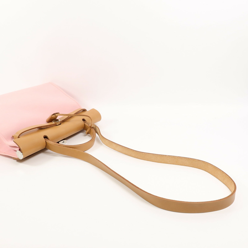 HERMES 帆布Herbag PM手挽肩背兩用袋Rose Sakura-7
