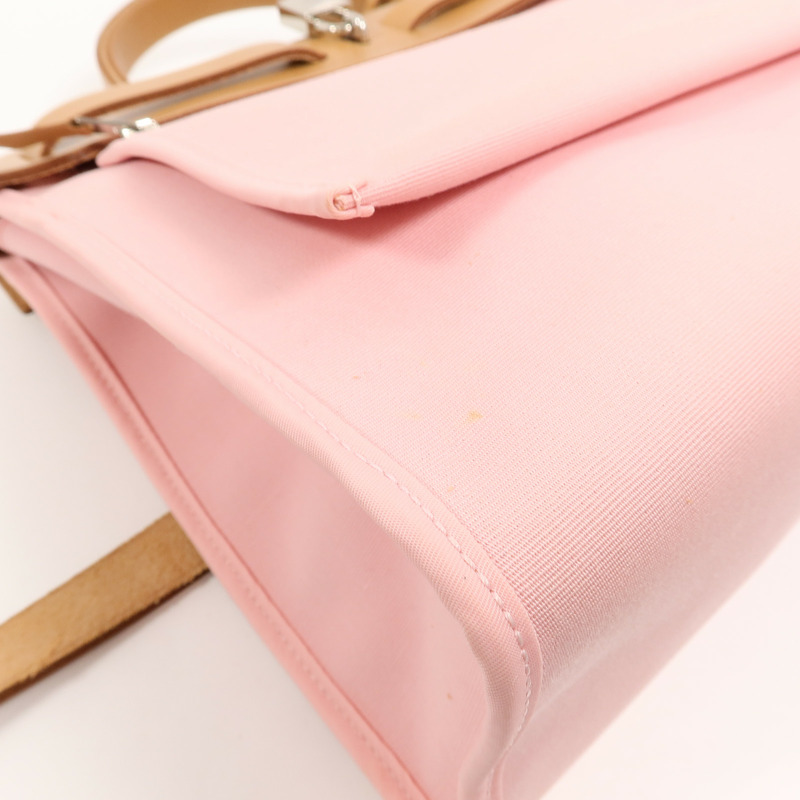 HERMES 帆布Herbag PM手挽肩背兩用袋Rose Sakura-16