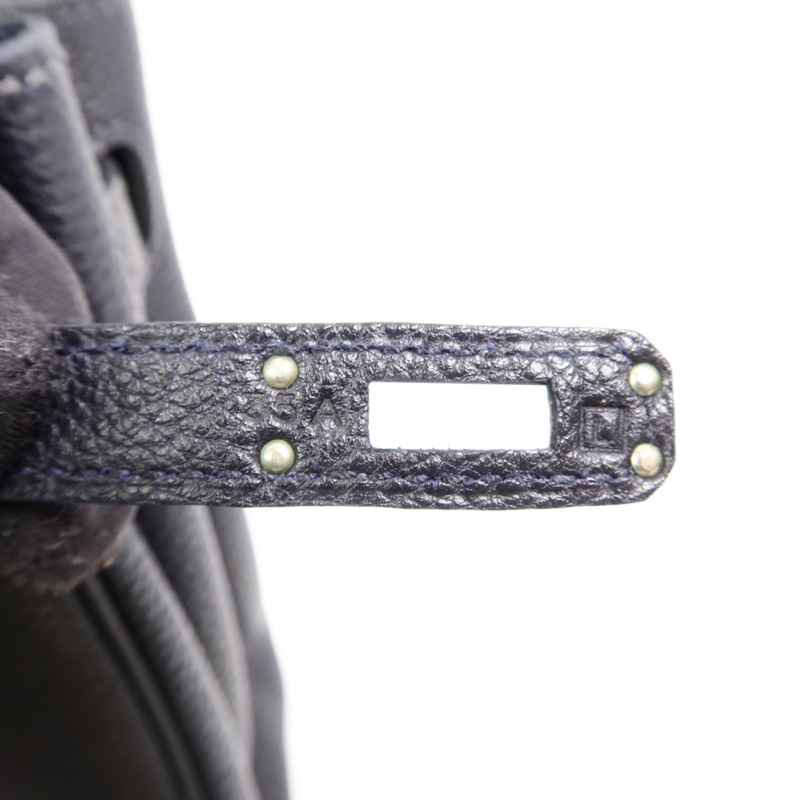 HERMES Togo皮革Birkin 25手挽袋Bleu Indigo-6