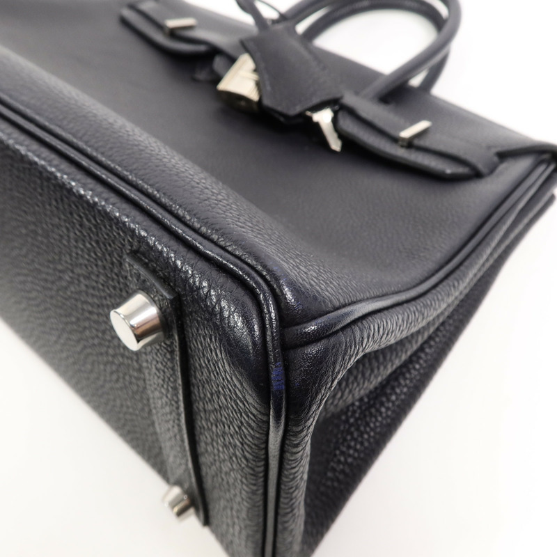HERMES Togo皮革Birkin 25手挽袋Bleu Indigo-11