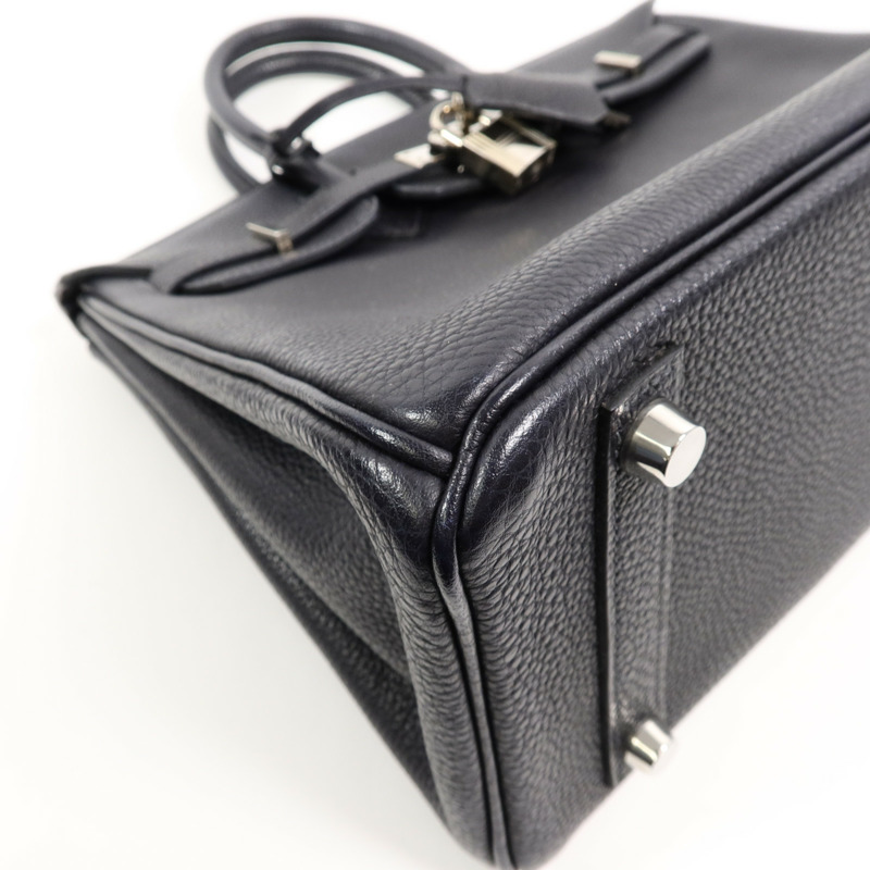 HERMES Togo皮革Birkin 25手挽袋Bleu Indigo-12