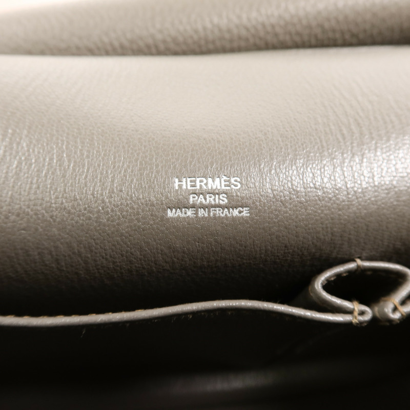 HERMES Togo皮革Jypsiere 28肩背袋Etain-5