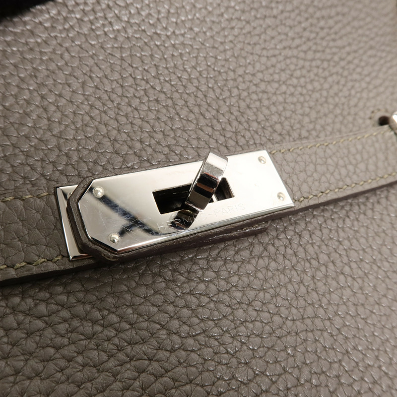 HERMES Togo皮革Jypsiere 28肩背袋Etain-8