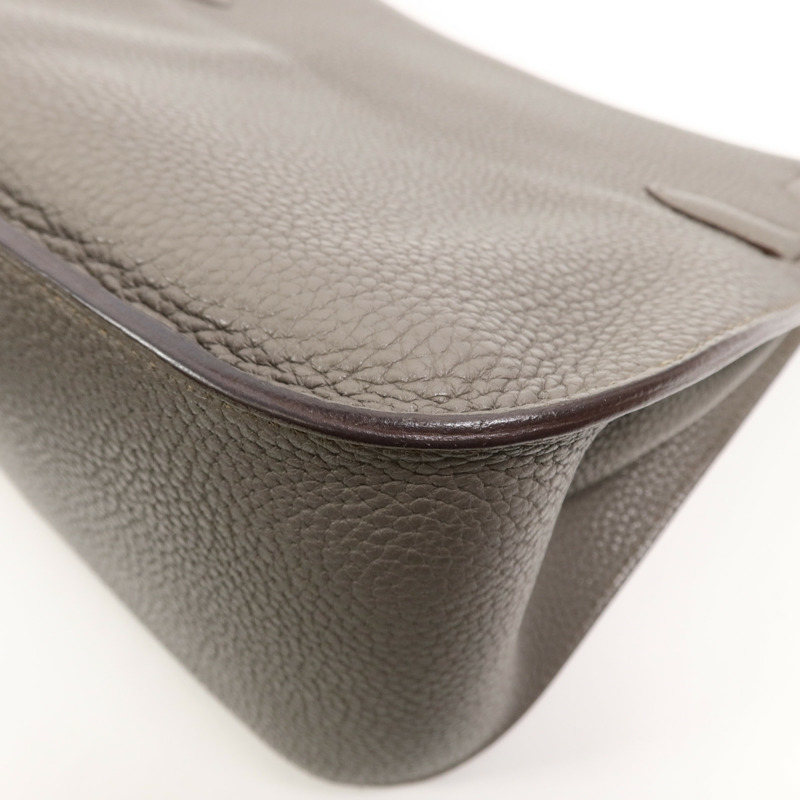 HERMES Togo皮革Jypsiere 28肩背袋Etain-12
