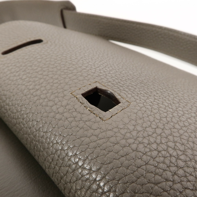 HERMES Togo皮革Jypsiere 28肩背袋Etain-14