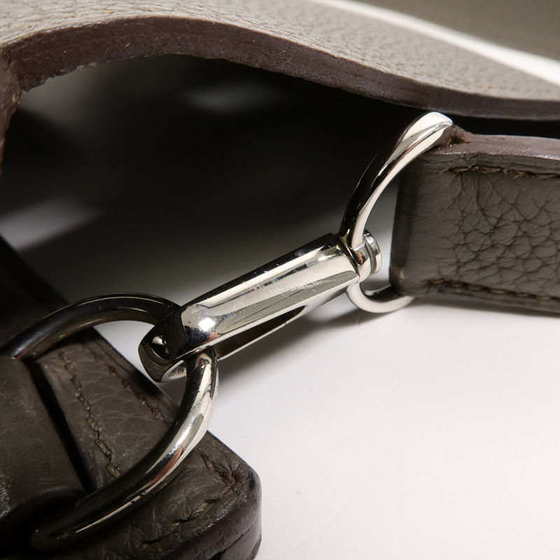 HERMES Togo皮革Jypsiere 28肩背袋Etain-15