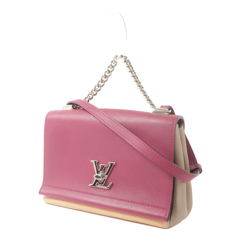 LOUIS VUITTON 牛皮皮革Lockme II BB鏈帶手挽肩背兩用袋-1