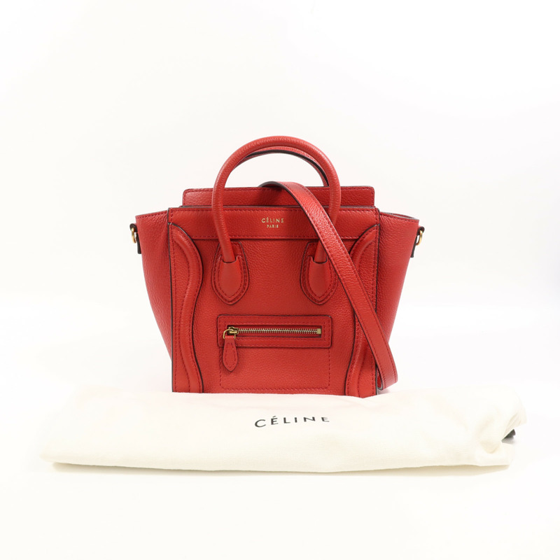 CELINE 牛皮皮革Nano Luggage手挽肩背兩用袋-9