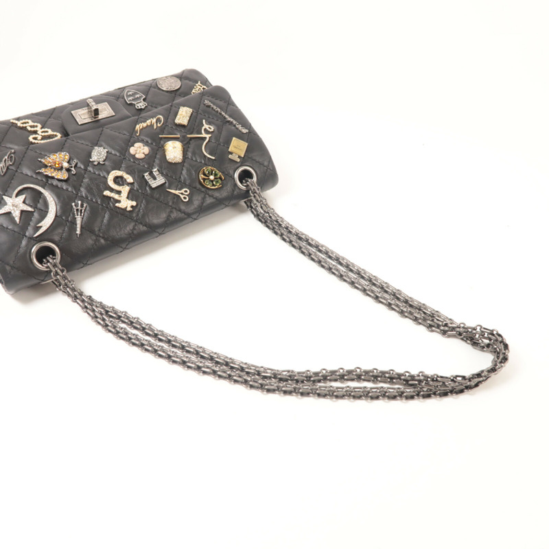 CHANEL 牛皮皮革2.55 Reissue Lucky Charm鏈帶肩背袋-8