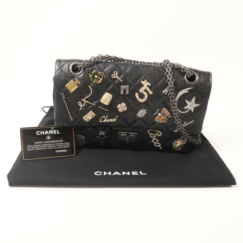 CHANEL 牛皮皮革2.55 Reissue Lucky Charm鏈帶肩背袋-9