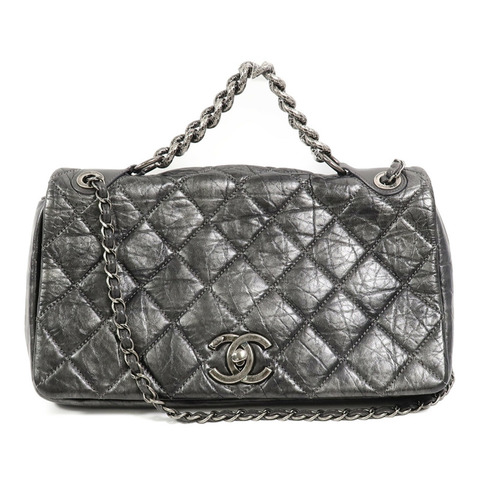 CHANEL 羊皮皮革Chain Shoulder鏈帶手挽肩背兩用袋