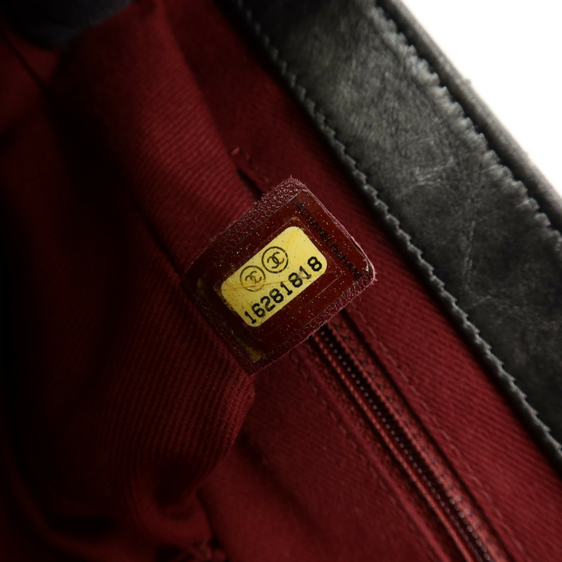 CHANEL 羊皮皮革Chain Shoulder鏈帶手挽肩背兩用袋-6