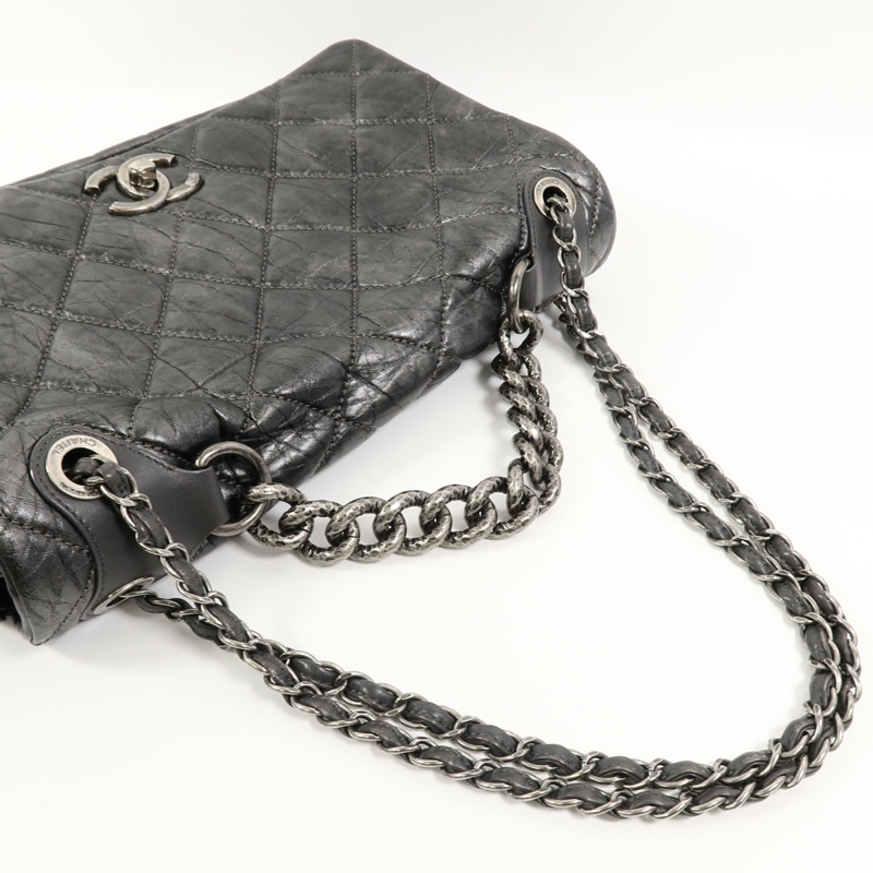 CHANEL 羊皮皮革Chain Shoulder鏈帶手挽肩背兩用袋-7