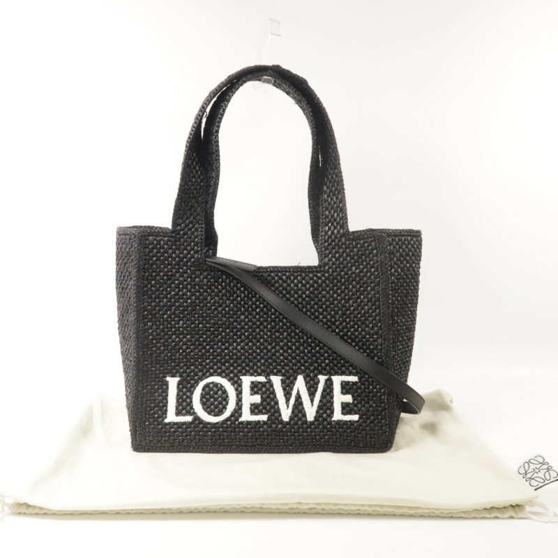 LOEWE Raffia Font Medium手挽肩背兩用袋-9