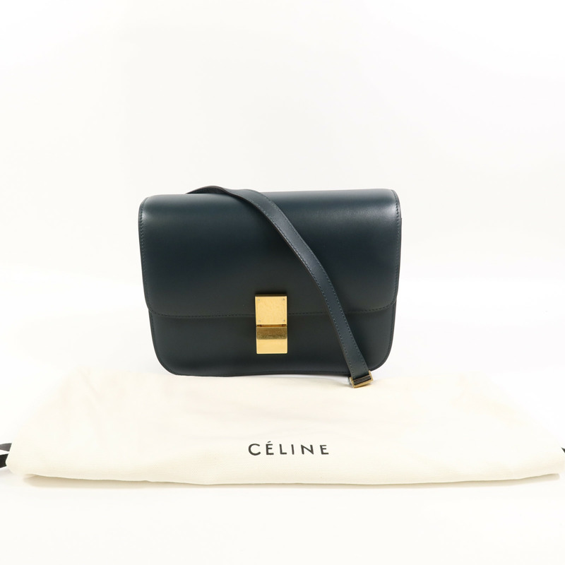 CELINE 牛皮皮革Classic Box Medium肩背袋-11