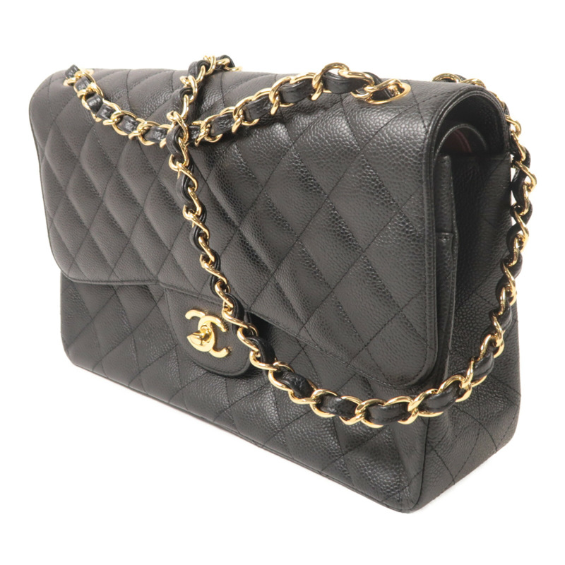 CHANEL 牛皮皮革Large Classic鏈帶肩背袋-1