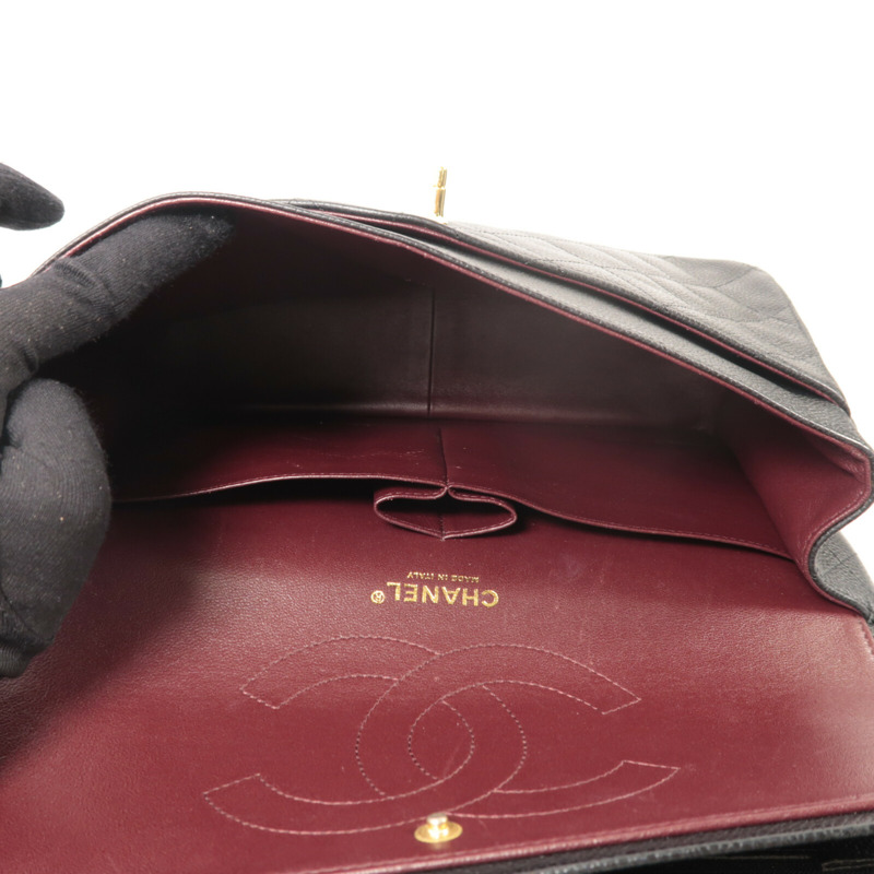 CHANEL 牛皮皮革Large Classic鏈帶肩背袋-4