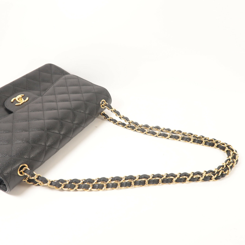 CHANEL 牛皮皮革Large Classic鏈帶肩背袋-9