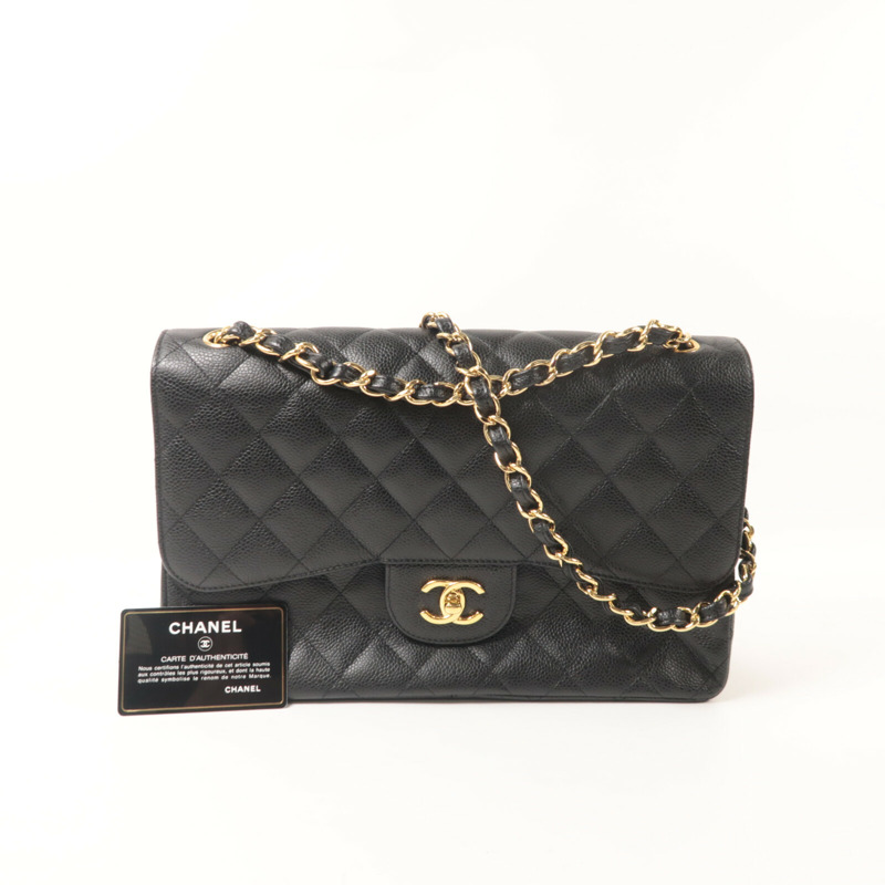 CHANEL 牛皮皮革Large Classic鏈帶肩背袋-10
