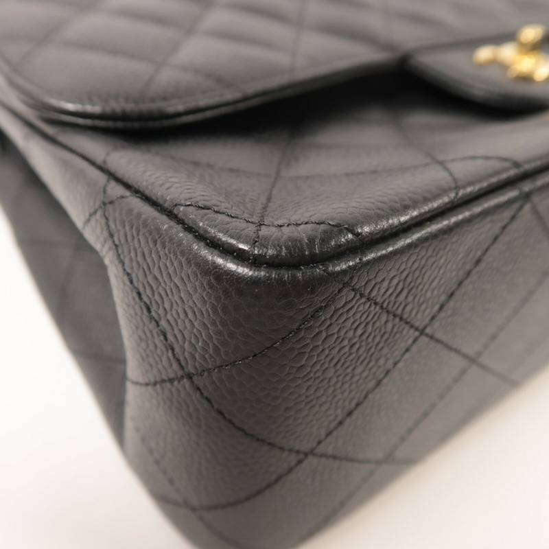 CHANEL 牛皮皮革Large Classic鏈帶肩背袋-11