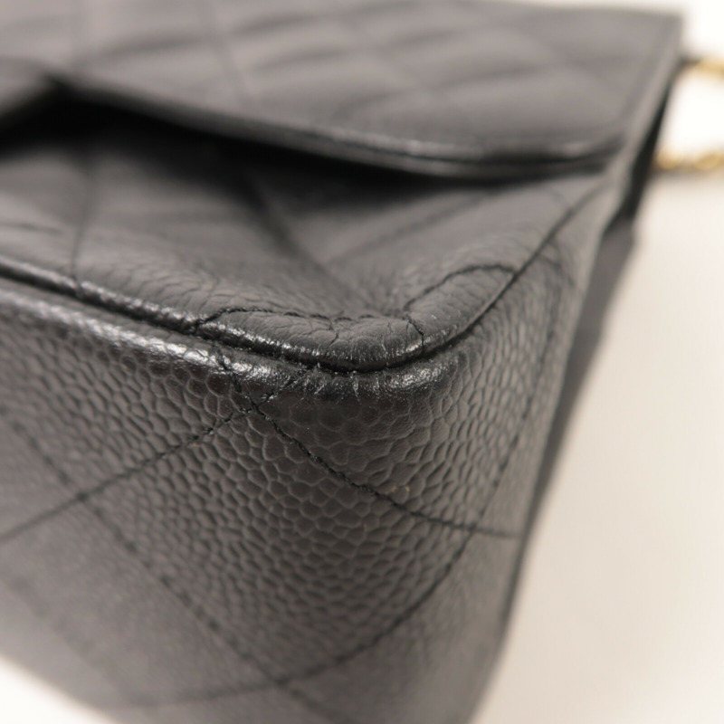 CHANEL 牛皮皮革Large Classic鏈帶肩背袋-12