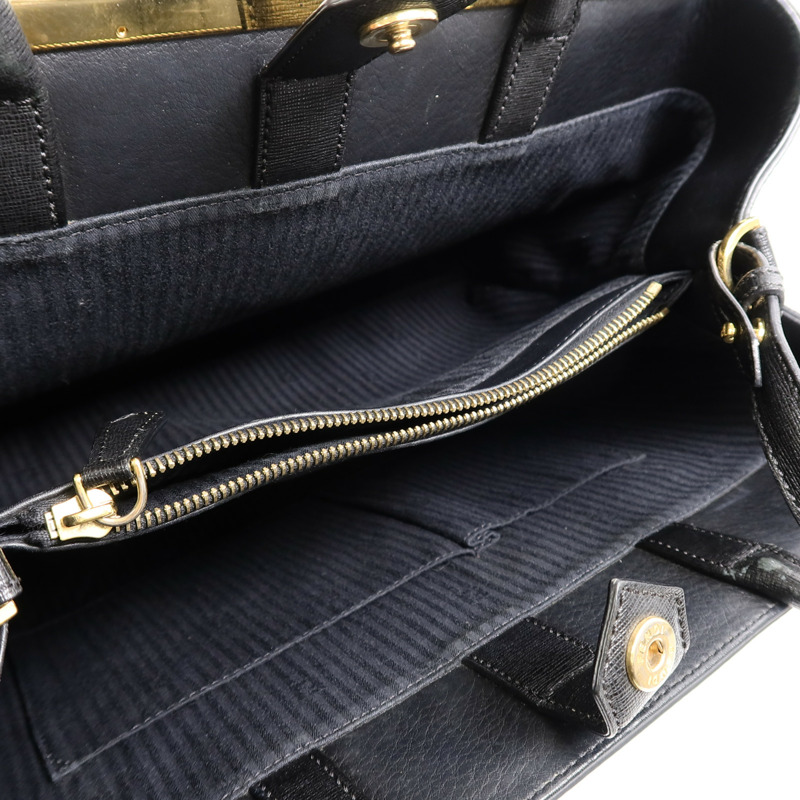 FENDI 牛皮皮革2 Jours金扣手挽肩背兩用袋-4