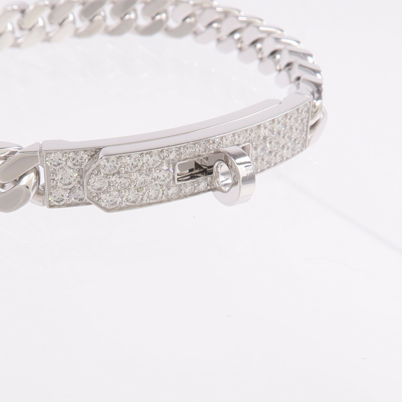 HERMES 18K白金Kelly Gourmette SH鑽石手鏈-4