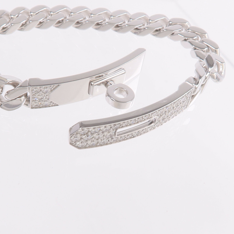 HERMES 18K白金Kelly Gourmette SH鑽石手鏈-5