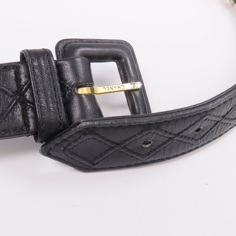 CHANEL 羊皮皮革Vintage Belt皮帶-5