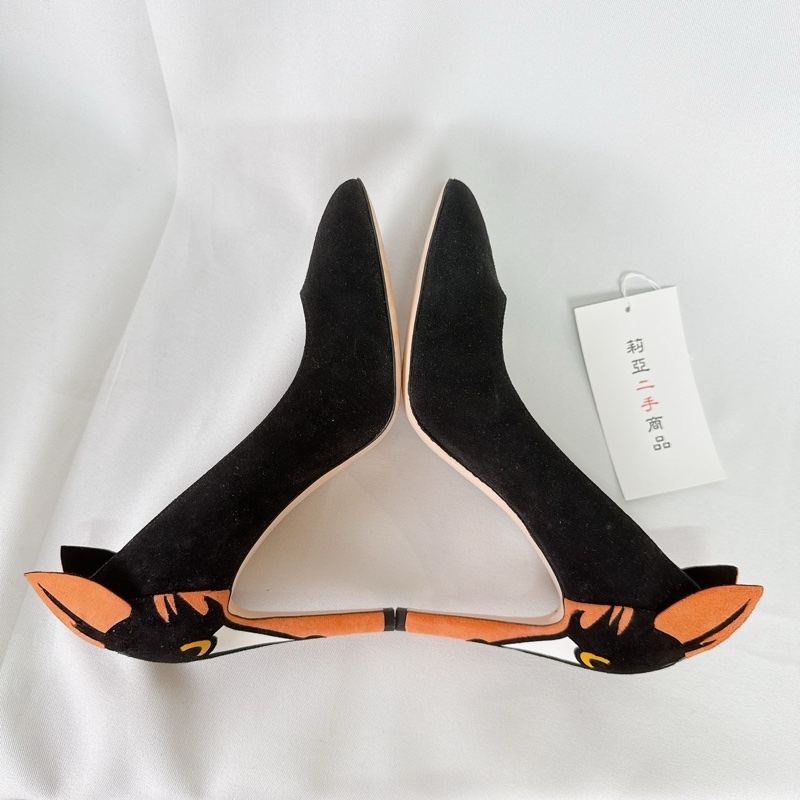 莉亞精品♡Valentino 黑色狐狸高跟鞋#36 二手-5