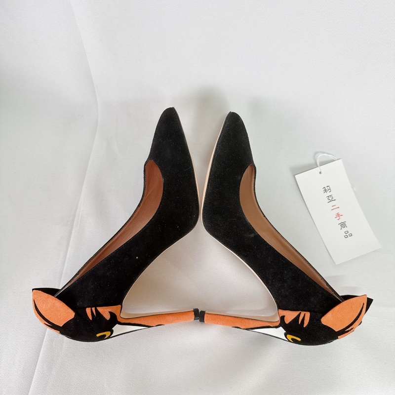 莉亞精品♡Valentino 黑色狐狸高跟鞋#36 二手-6