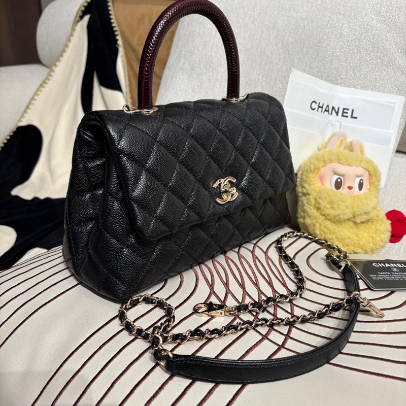 Chanel coco handle small 黑色荔枝牛皮-1