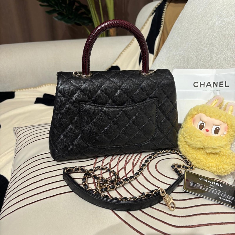 Chanel coco handle small 黑色荔枝牛皮-2