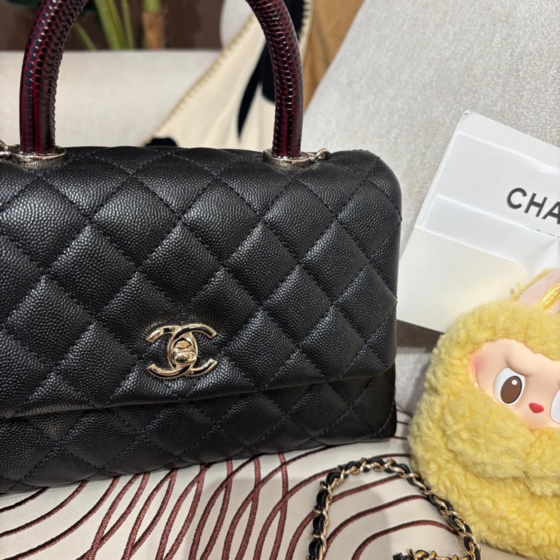 Chanel coco handle small 黑色荔枝牛皮-4