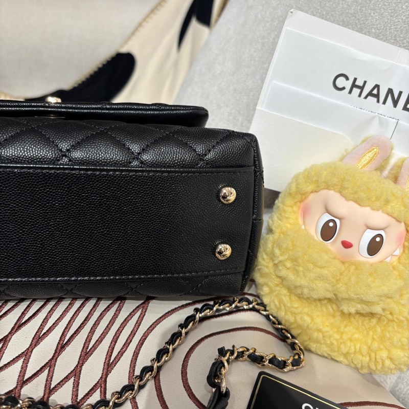 Chanel coco handle small 黑色荔枝牛皮-8