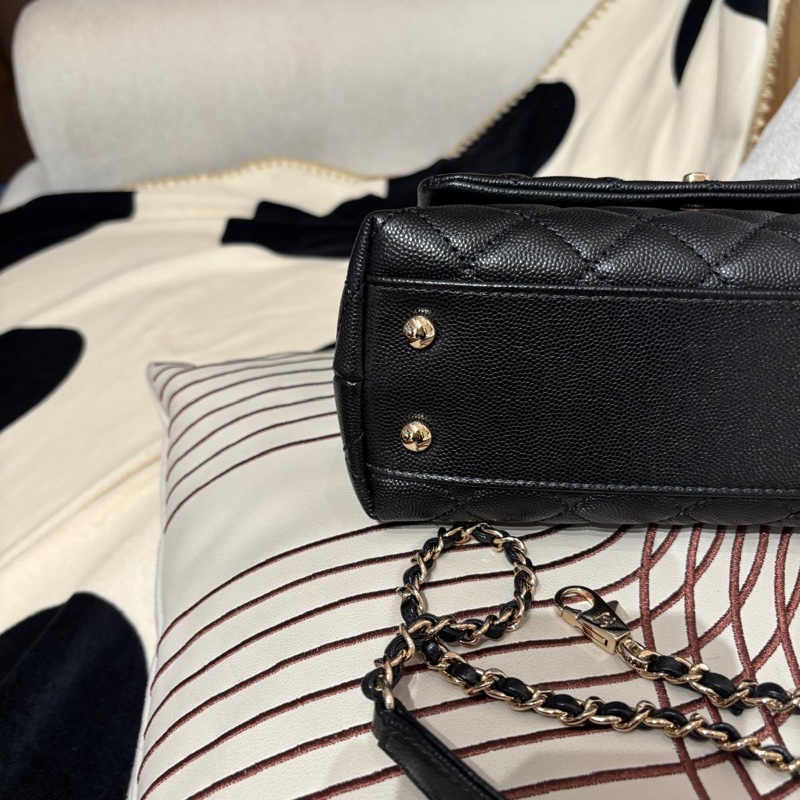 Chanel coco handle small 黑色荔枝牛皮-9