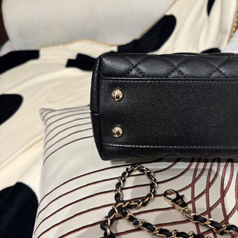Chanel coco handle small 黑色荔枝牛皮-10