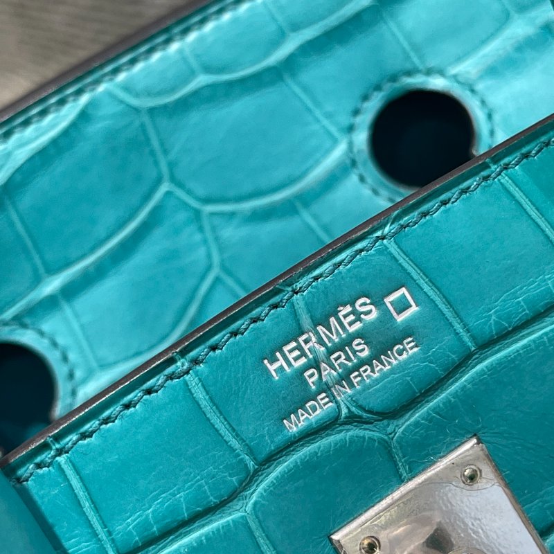 【精選天菜】HERMES 7F 孔雀藍 霧面 鱷魚皮 BIRKIN 25CM-2