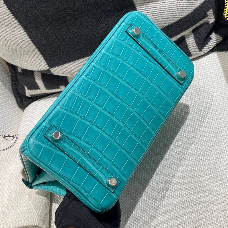 【精選天菜】HERMES 7F 孔雀藍 霧面 鱷魚皮 BIRKIN 25CM-3