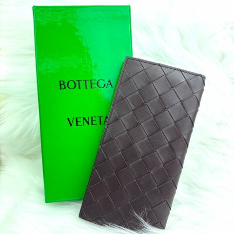 Bottega Veneta 黑色編織長銀包