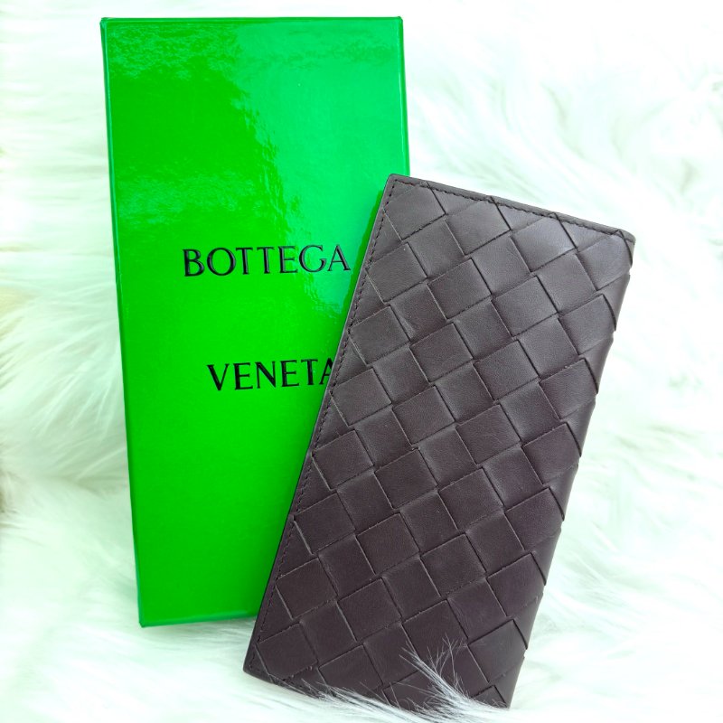Bottega Veneta 黑色編織長銀包-0