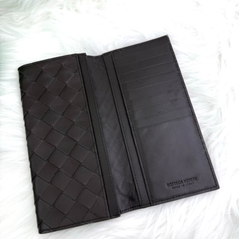 Bottega Veneta 黑色編織長銀包-2