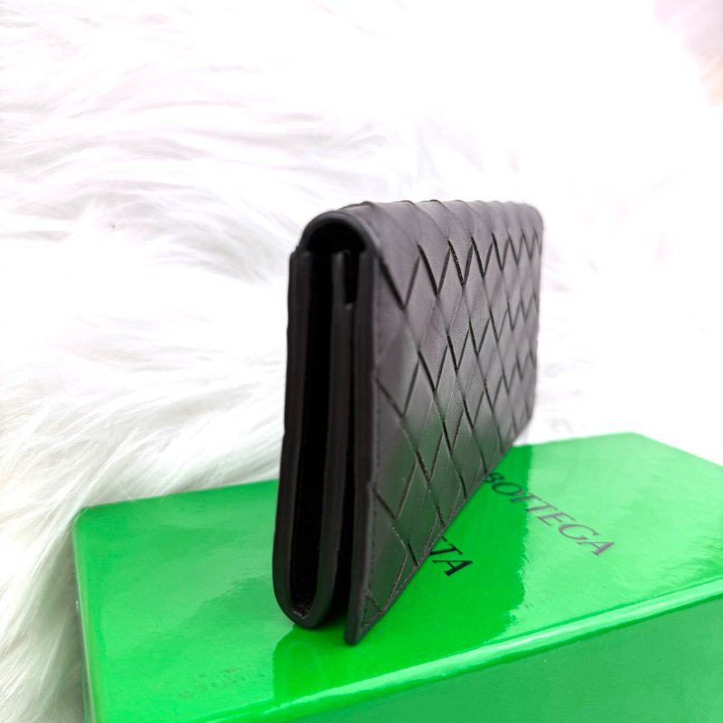 Bottega Veneta 黑色編織長銀包-5