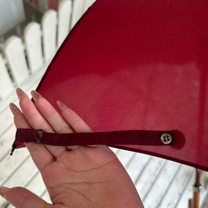 【赫蒂國際精品】Hermès 愛馬仕 酒紅色長傘 vintage-6